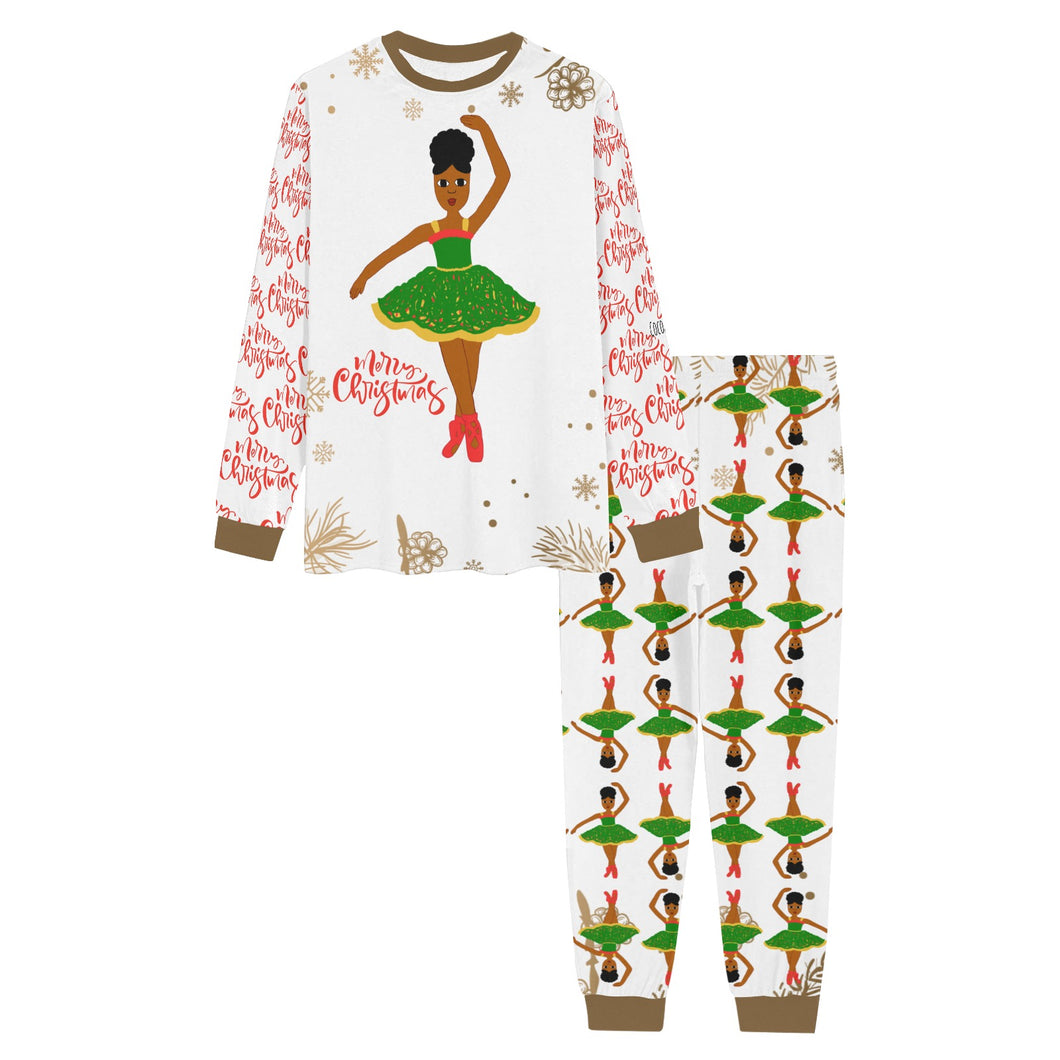 FAMILY MATCHING-Cocoa Cutie Christmas Ballerina Long Sleeve Pajamas- CAN BE PERSONALIZED