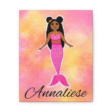 Load image into Gallery viewer, Cocoa Cutie Pink Mermaid Canvas Wall Art (PICK YOUR SKIN TONE)
