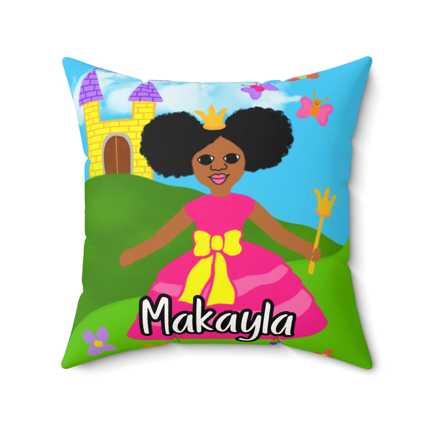 Cocoa Cutie Princess Afro Puffs Affirmation Pillow