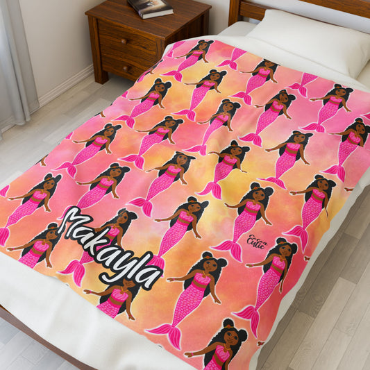 Cocoa Cutie Pink Mermaid Blanket (Three Sizes)