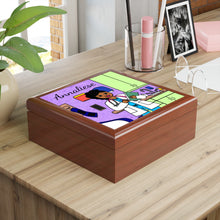 Load image into Gallery viewer, Cocoa Cutie Doctor/Nurse Jewelry Box, Keepsake Box-Wood &amp; Ceramic Tile Top (PICK SKIN TONE)
