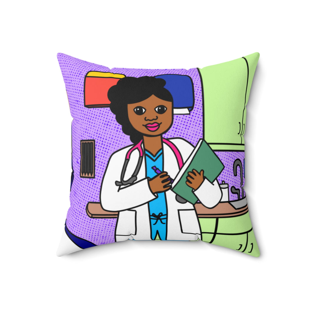 Cocoa Cutie Doctor Affirmation Pillow- Girl (PICK SKIN TONE)