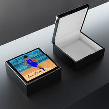 Load image into Gallery viewer, Cocoa Cutie Basketball Girl Jewelry Box, Keepsake Box-Wood &amp; Ceramic Tile Top (PICK SKIN TONE)
