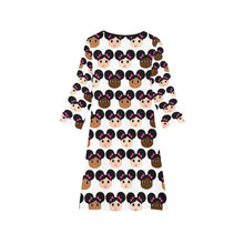 Load image into Gallery viewer, Cocoa Cuties Afro Puffs Long Sleeve Dress (PINK OR PURPLE)
