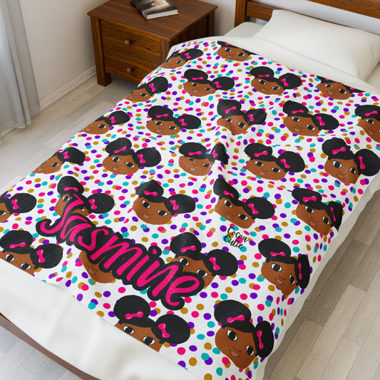 Cocoa Cutie Afro Puffs Blanket (Three Sizes)
