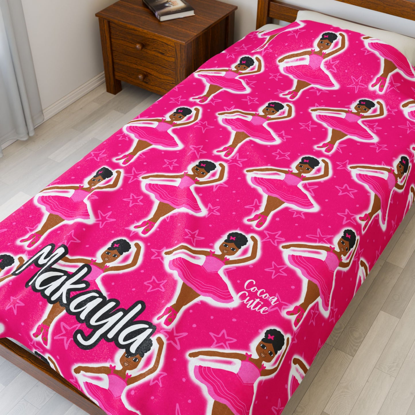 Cocoa Cutie Pink Dancer Blanket (Three Sizes)