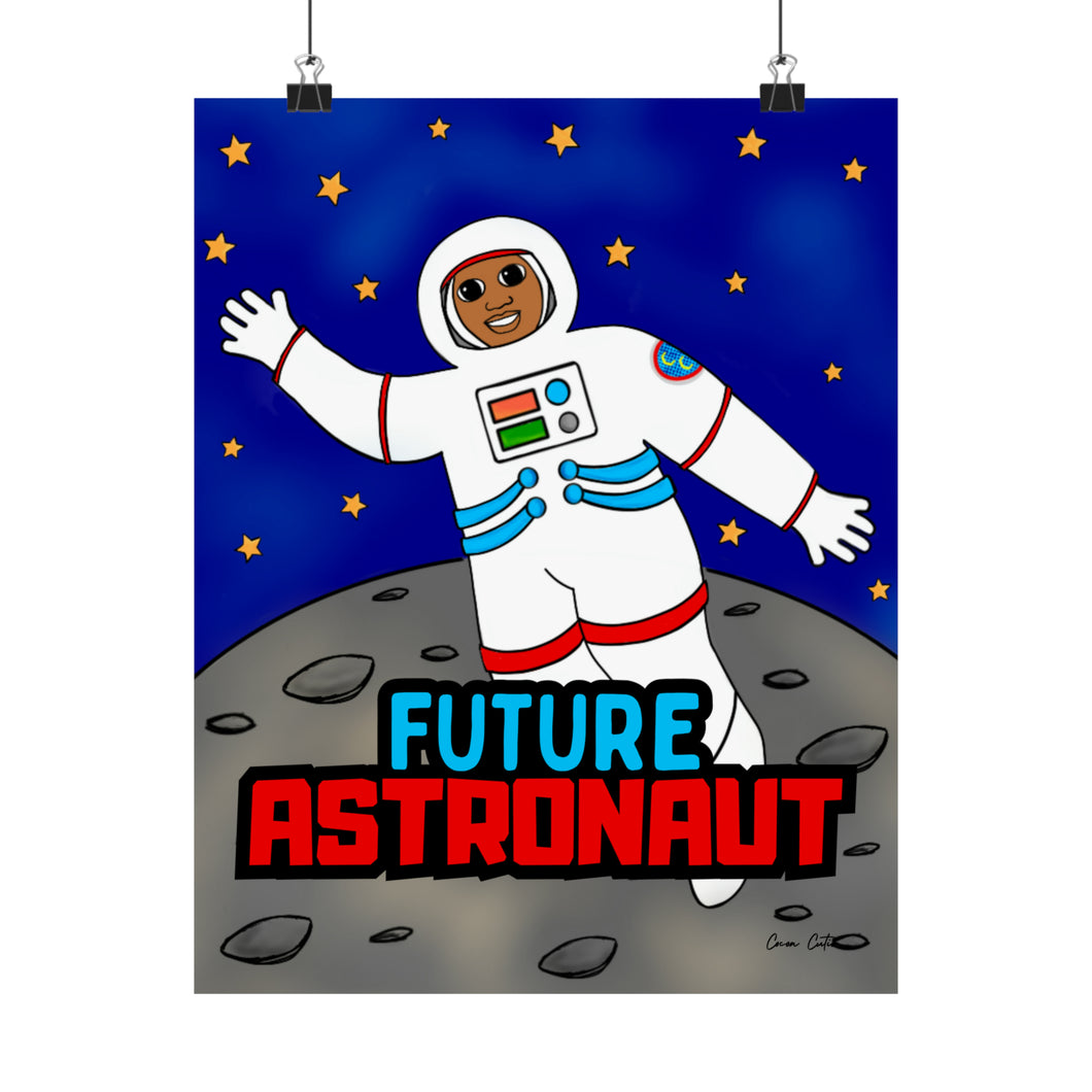 Cocoa Cutie Future Astronaut Matte Poster- Boy (PICK SKIN TONE)