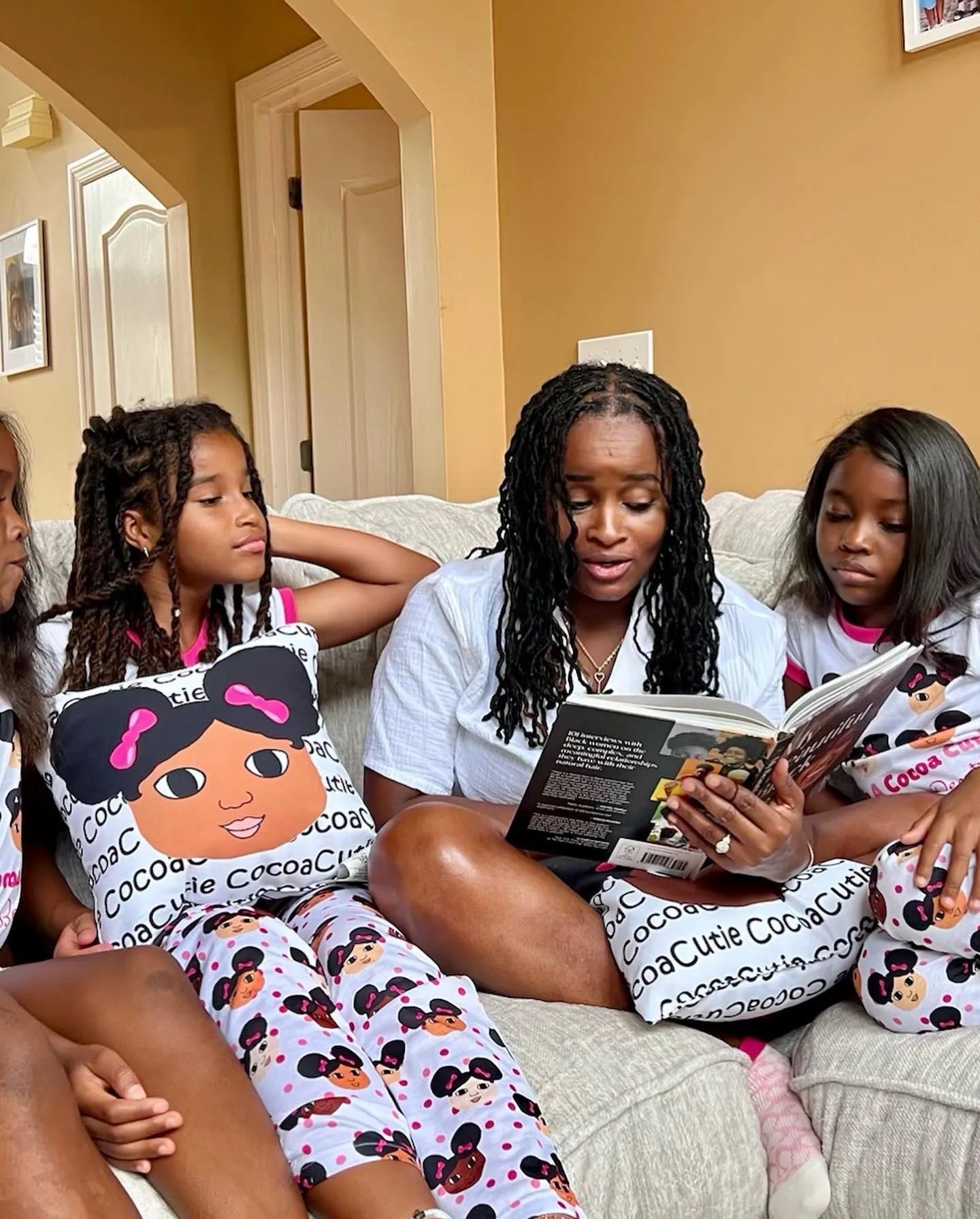 Cocoa Cutie Afro Puffs Kid s Pajamas Set African American Affirmation