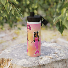 Load image into Gallery viewer, Cocoa Cutie Pink Mermaid Stainless Steel Water Bottle (PICK YOUR SKIN TONE)
