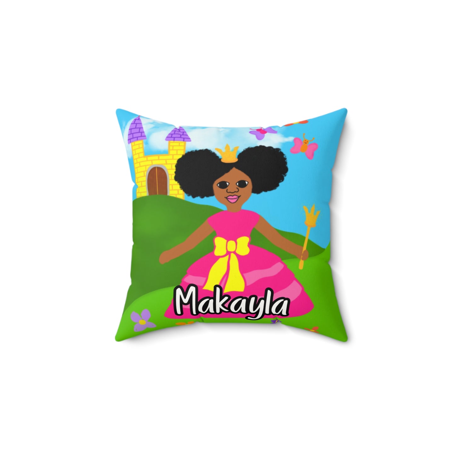Cocoa Cutie Princess Afro Puffs Affirmation Pillow