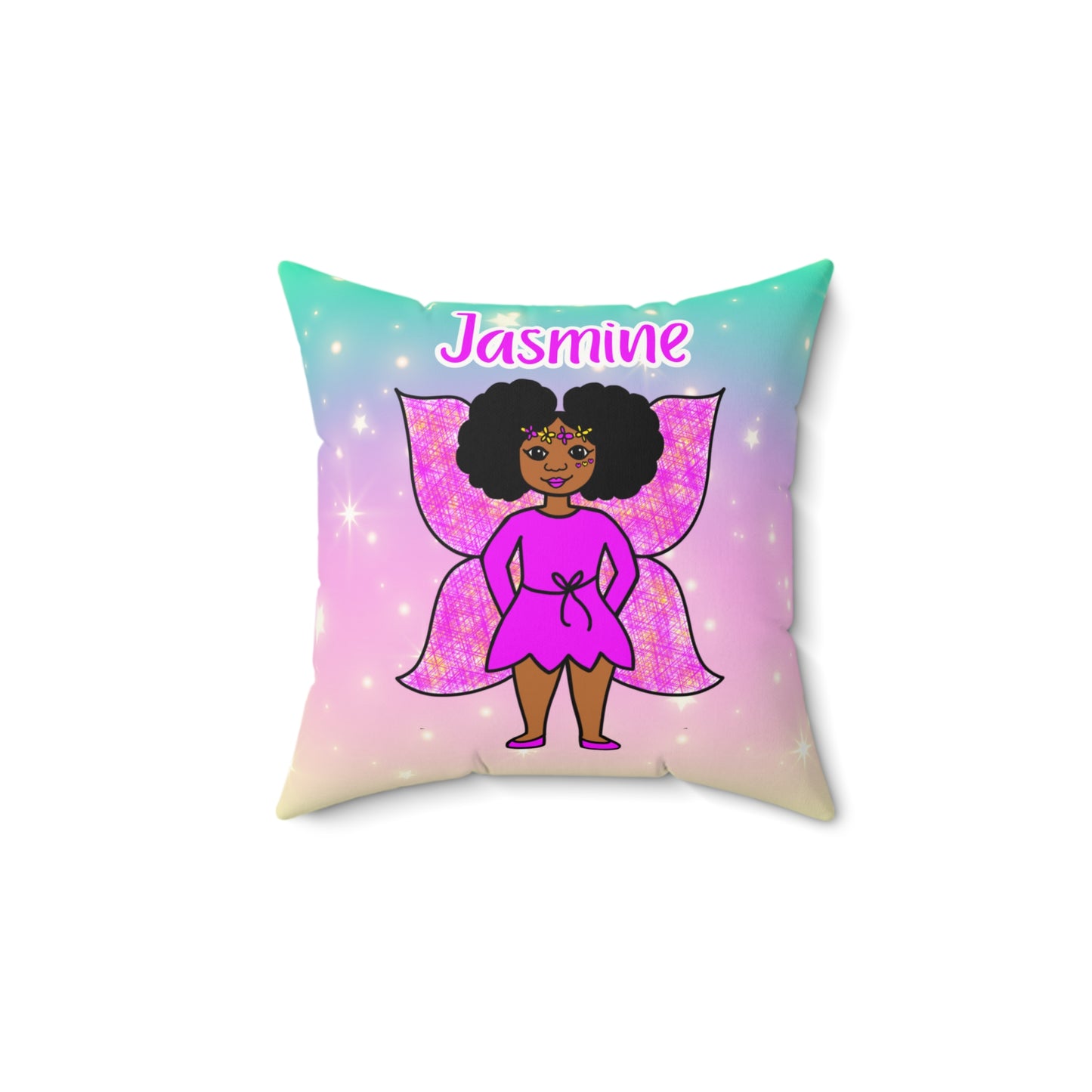 Cocoa Cutie Pink Fairy Affirmation Pillow- Girl (PICK SKIN TONE)