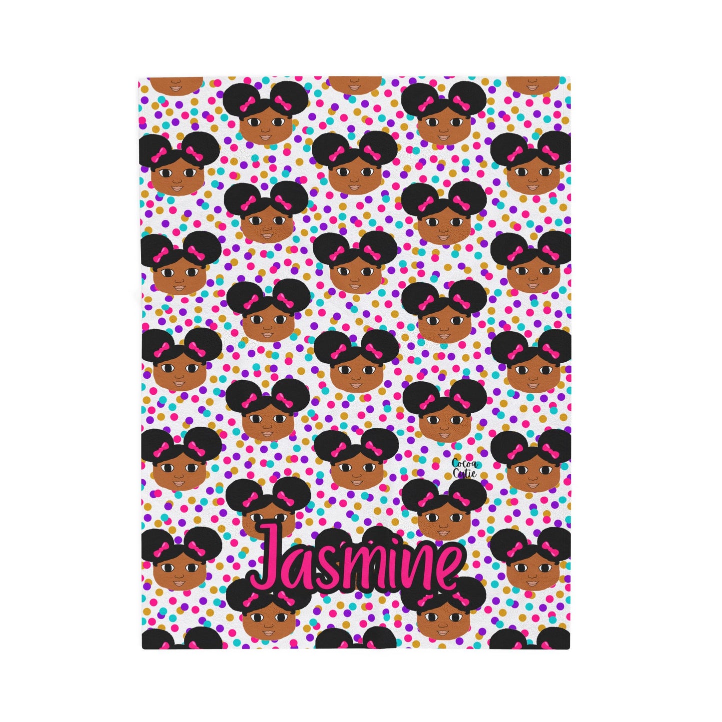 Cocoa Cutie Afro Puffs Blanket (Three Sizes)