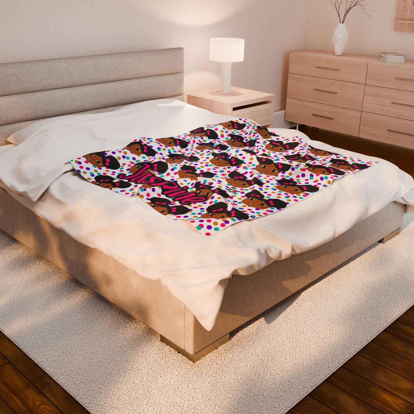 Cocoa Cutie Afro Puffs Blanket (Three Sizes)