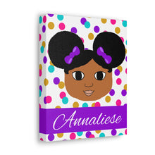 Load image into Gallery viewer, Cocoa Cutie Afro Puffs Girl Canvas Wall Art (PICK SKIN TONE)

