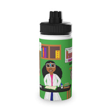 Load image into Gallery viewer, Cocoa Cutie Chemist/Scientist Stainless Steel Water Bottle (PICK YOUR SKIN TONE)
