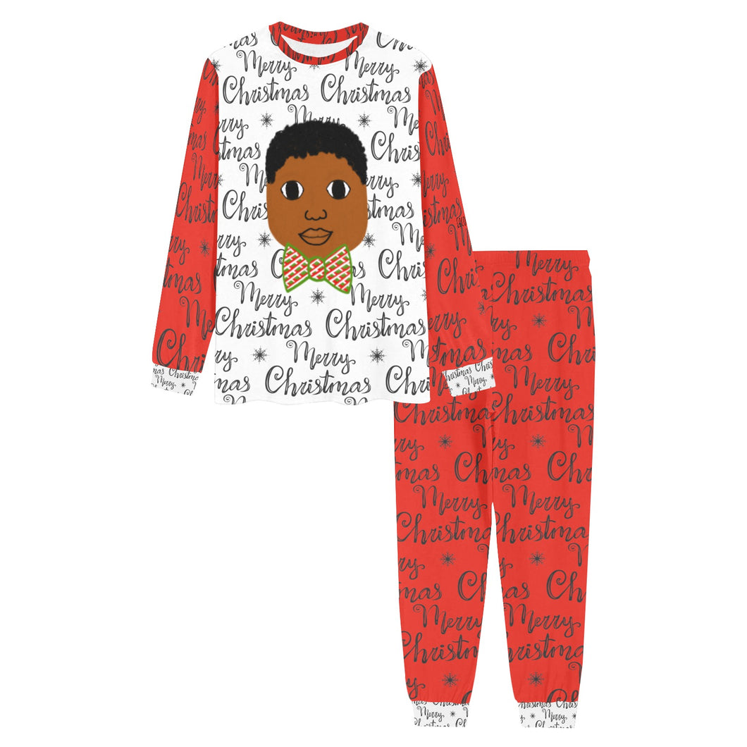 FAMILY MATCHING-Cocoa Cutie Christmas Bow Tie Boy Long Sleeve Pajamas-CAN BE PERSONALIZED