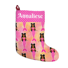 Load image into Gallery viewer, Cocoa Cutie Pink Mermaid Christmas Stockings (PICK SKIN TONE)
