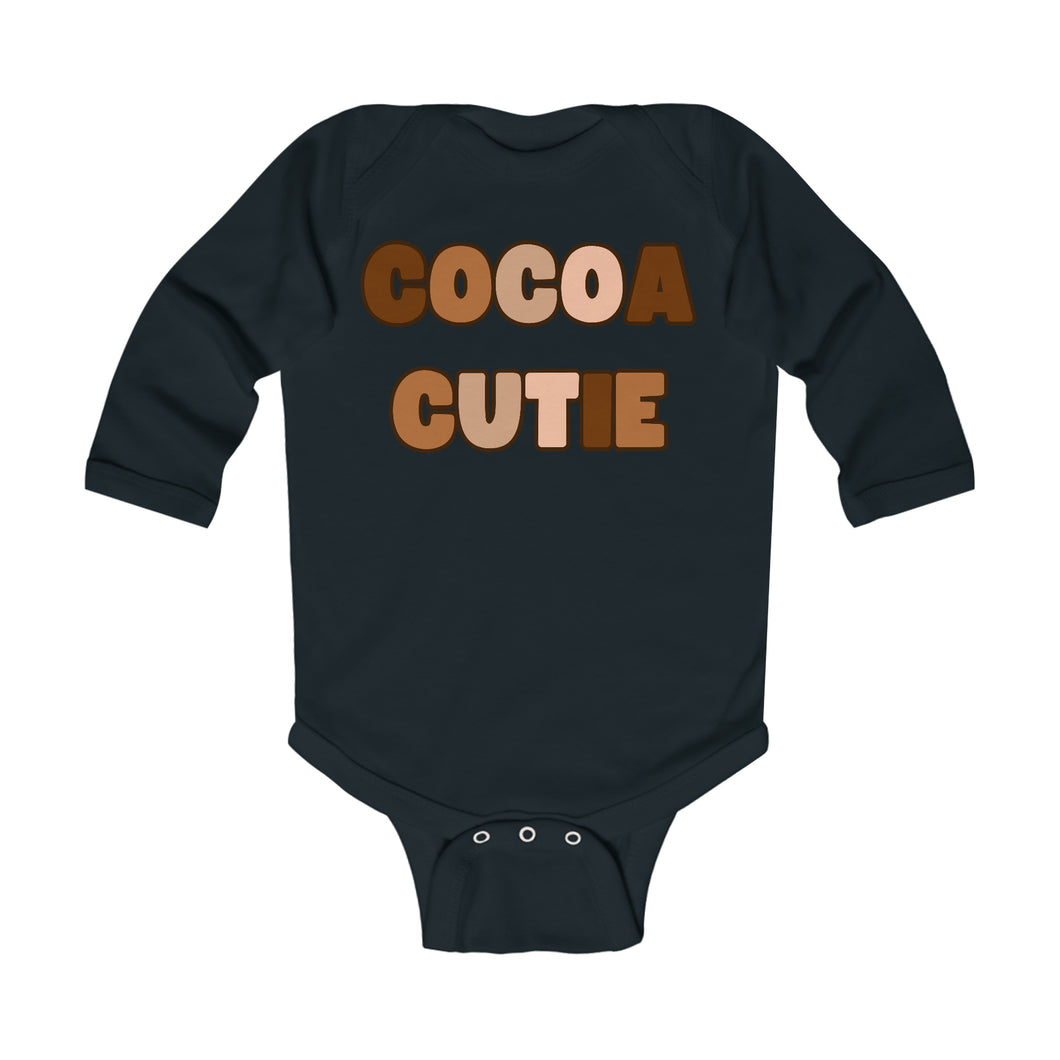 Cocoa Cutie Melanin Infant Long Sleeve Bodysuit (Multiple Colors)