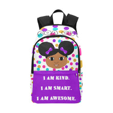 Load image into Gallery viewer, BUNDLE-3PC BACKPACK SET Cocoa Cutie I Am Affirmation Girl PURPLE (PICK YOUR SKIN TONE)
