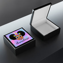 Load image into Gallery viewer, Cocoa Cutie Unicorn Magic Jewelry Box, Keepsake Box-Wood &amp; Ceramic Tile Top (PICK SKIN TONE)
