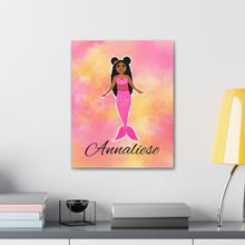 Load image into Gallery viewer, Cocoa Cutie Pink Mermaid Canvas Wall Art (PICK YOUR SKIN TONE)
