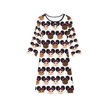Load image into Gallery viewer, Cocoa Cuties Afro Puffs Long Sleeve Dress (PINK OR PURPLE)
