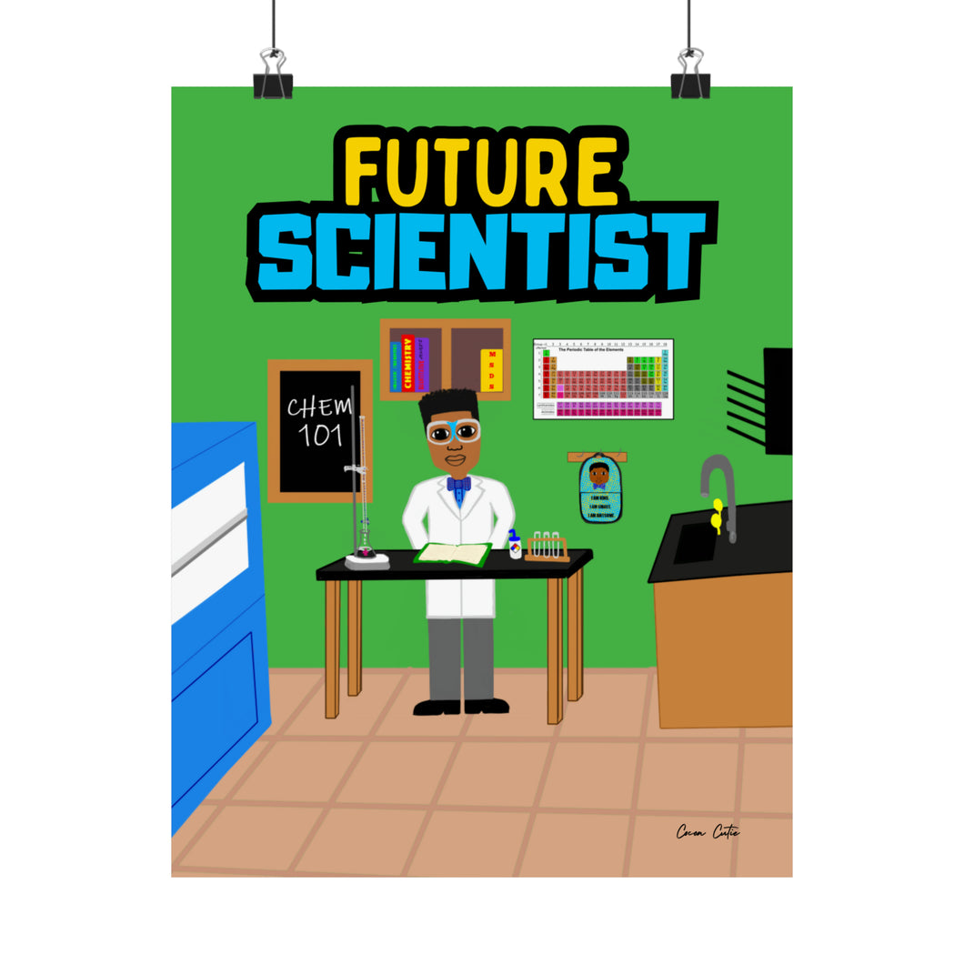 Cocoa Cutie Future Scientist Matte Poster- Boy (PICK SKIN TONE)