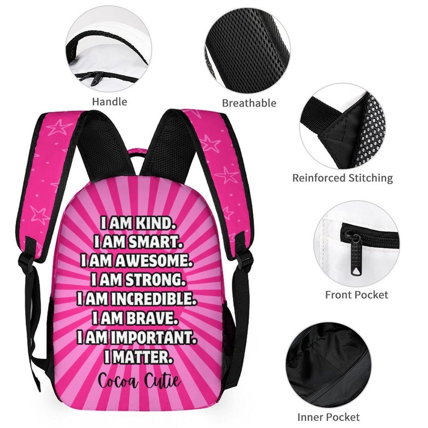 Cocoa Cutie Pink Dancer Three Piece Backpack Set
