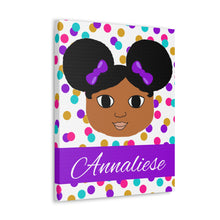 Load image into Gallery viewer, Cocoa Cutie Afro Puffs Girl Canvas Wall Art (PICK SKIN TONE)
