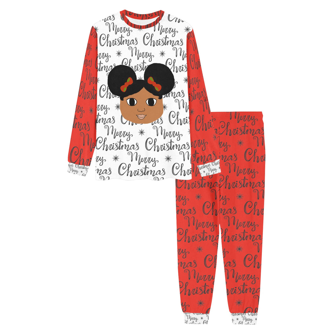 FAMILY MATCHING Cocoa Cutie Christmas Afro Puffs Long Sleeve Pajamas- CAN BE PERSONALIZED