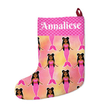 Load image into Gallery viewer, Cocoa Cutie Pink Mermaid Christmas Stockings (PICK SKIN TONE)
