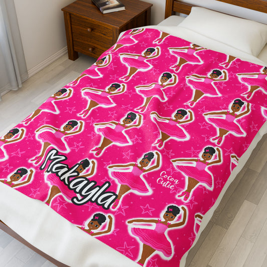 Cocoa Cutie Pink Dancer Blanket (Three Sizes)