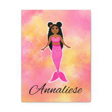 Load image into Gallery viewer, Cocoa Cutie Pink Mermaid Canvas Wall Art (PICK YOUR SKIN TONE)
