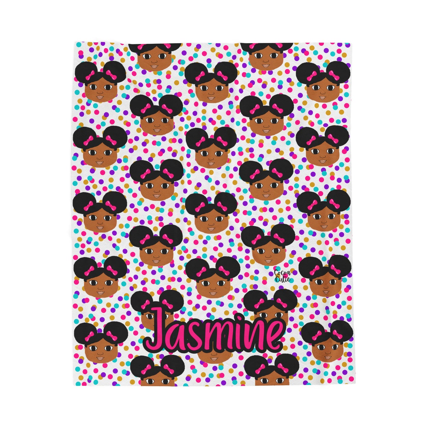 Cocoa Cutie Afro Puffs Blanket (Three Sizes)