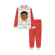 Load image into Gallery viewer, FAMILY MATCHING-Cocoa Cutie Christmas Bow Tie Boy Long Sleeve Pajamas-CAN BE PERSONALIZED
