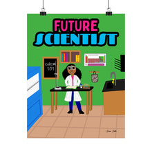 Load image into Gallery viewer, Cocoa Cutie Future Scientist Matte Poster- Girl (PICK SKIN TONE)
