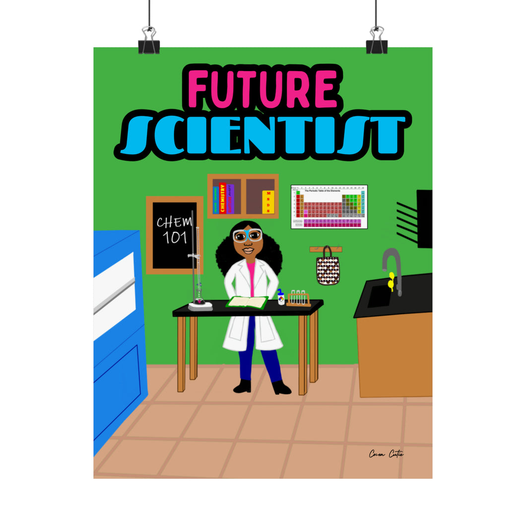 Cocoa Cutie Future Scientist Matte Poster- Girl (PICK SKIN TONE)