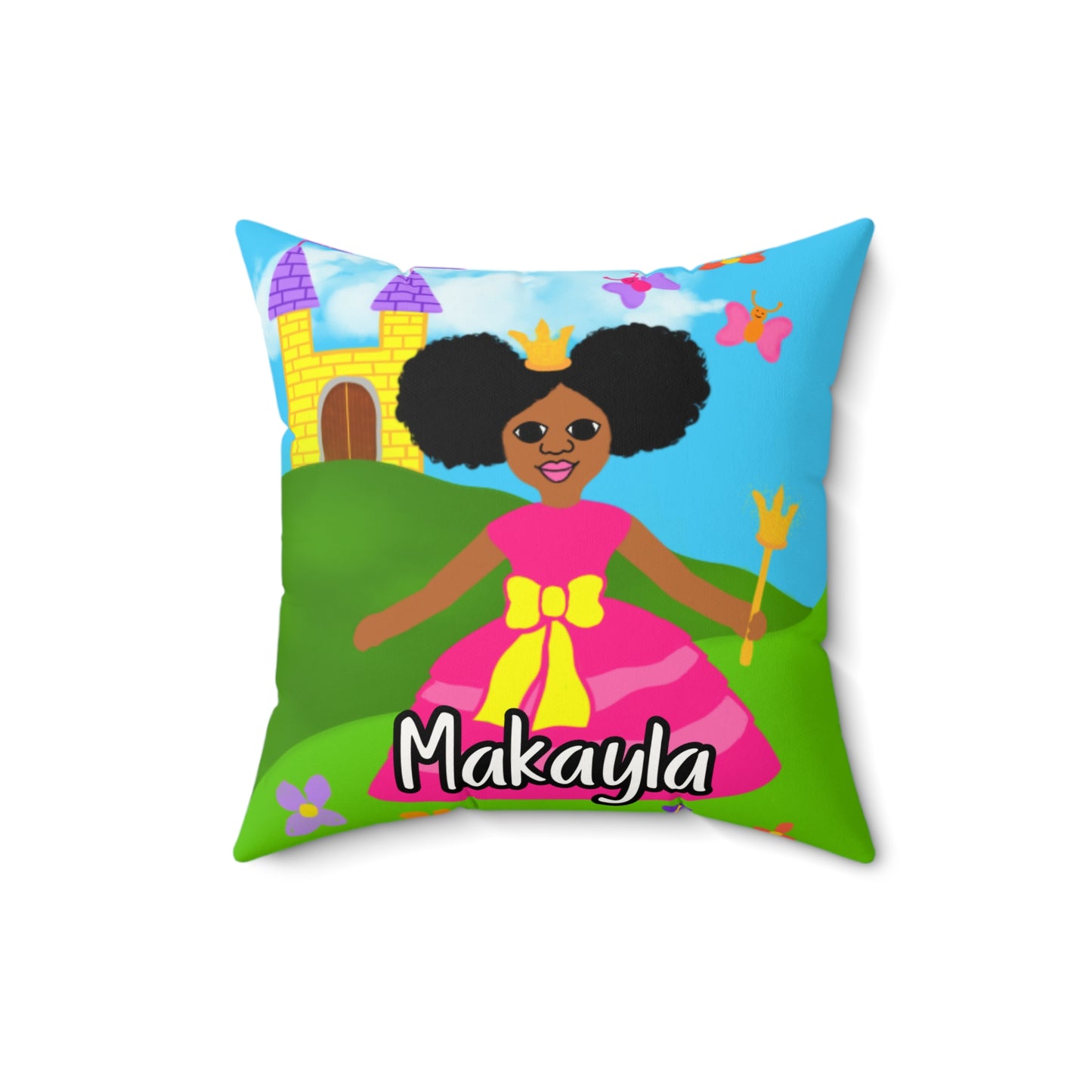 Cocoa Cutie Princess Afro Puffs Affirmation Pillow