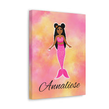 Load image into Gallery viewer, Cocoa Cutie Pink Mermaid Canvas Wall Art (PICK YOUR SKIN TONE)
