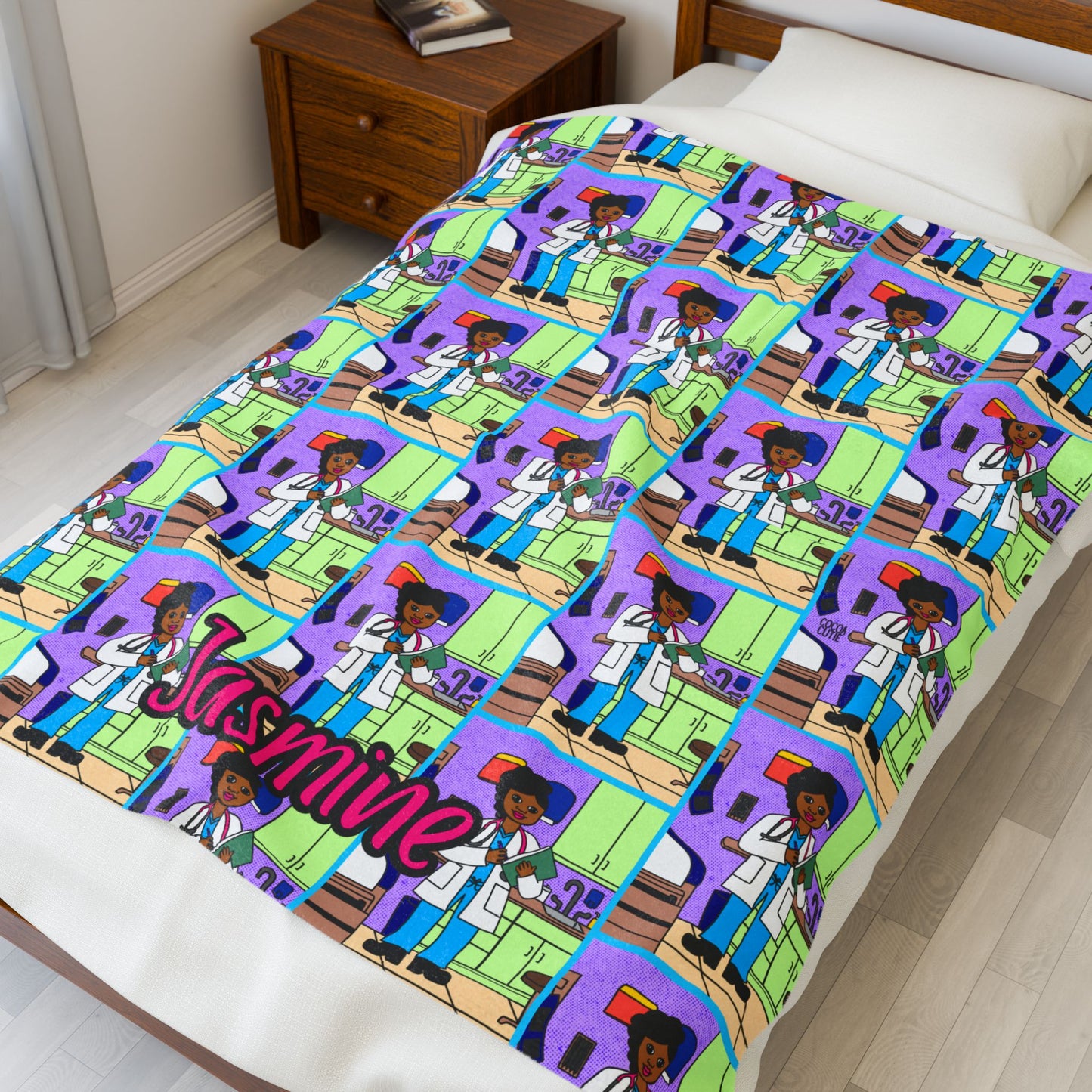 Cocoa Cutie Doctor Girl Blanket (Three Sizes)