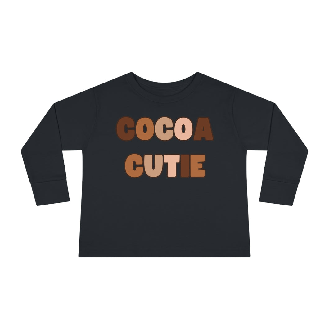 Cocoa Cutie Melanin Toddler Long Sleeve Tee (Multiple Colors)