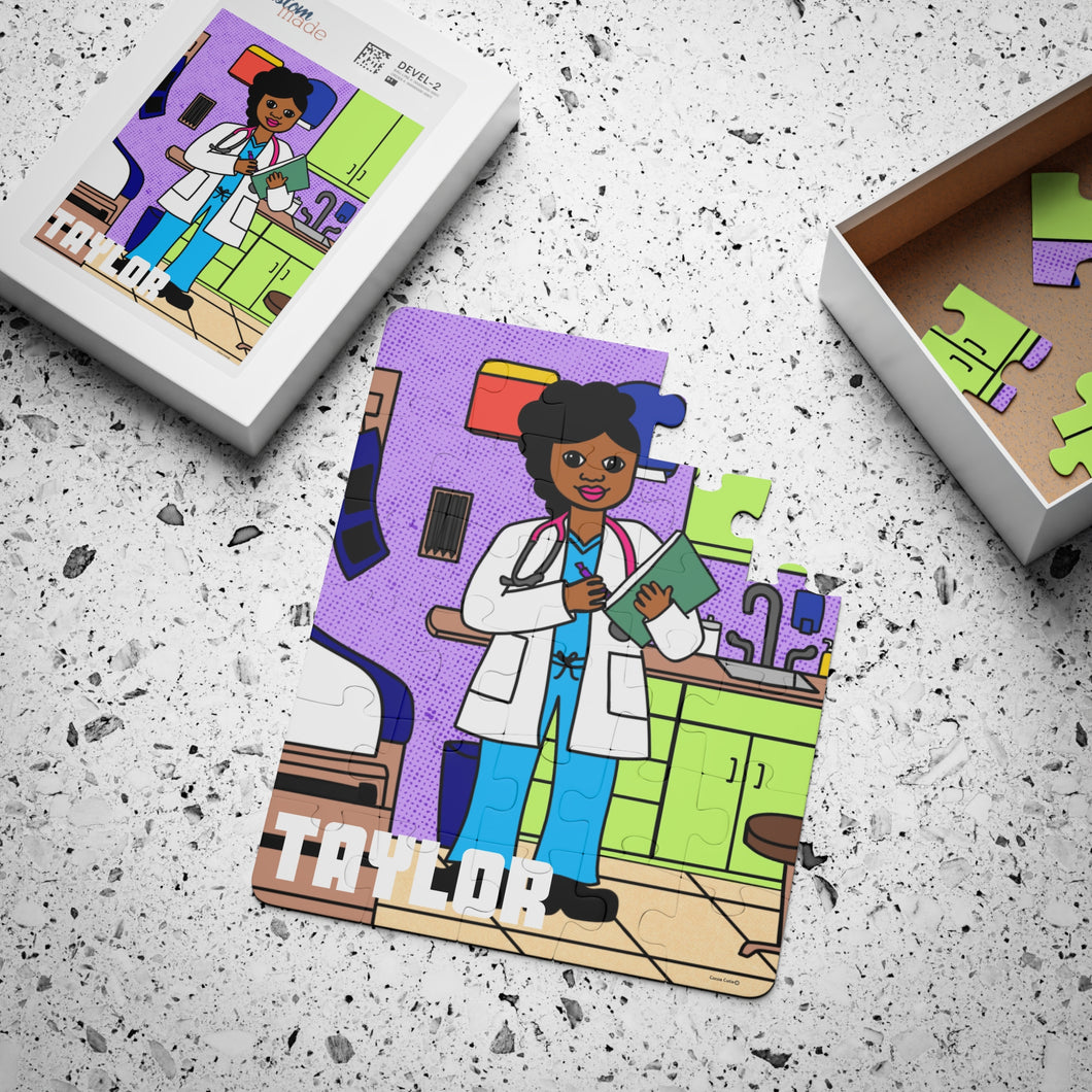 Cocoa Cutie Doctor Kids' Puzzle 30 PIECE (Ages 3-5)-PICK YOUR SKIN TONE