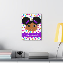 Load image into Gallery viewer, Cocoa Cutie Afro Puffs Girl Canvas Wall Art (PICK SKIN TONE)
