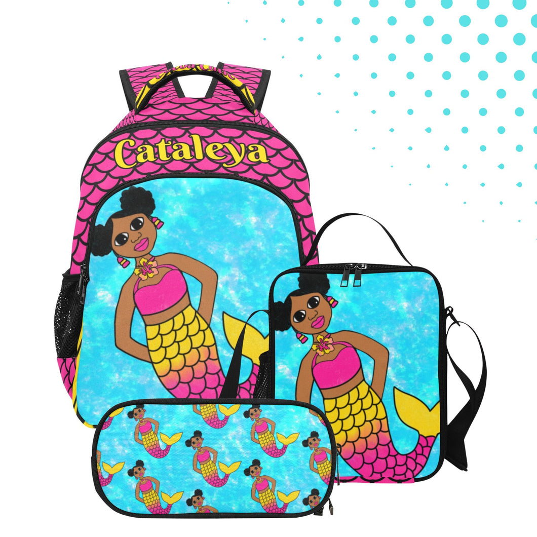 BUNDLE-3PC Cocoa Cutie Be A Mermaid PUFFS Multifunctional BACKPACK SET (PICK YOUR SKIN TONE)
