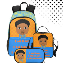 Load image into Gallery viewer, BUNDLE-3PC BACKPACK SET Cocoa Cutie I Am Affirmation Boy ORANGE (PICK YOUR SKIN TONE)
