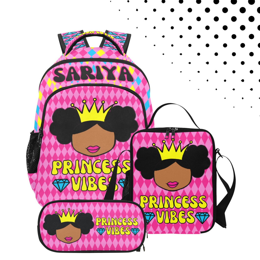 BUNDLE-3PC Cocoa Cutie Princess Vibes Multifunctional BACKPACK SET (PICK YOUR SKIN TONE)