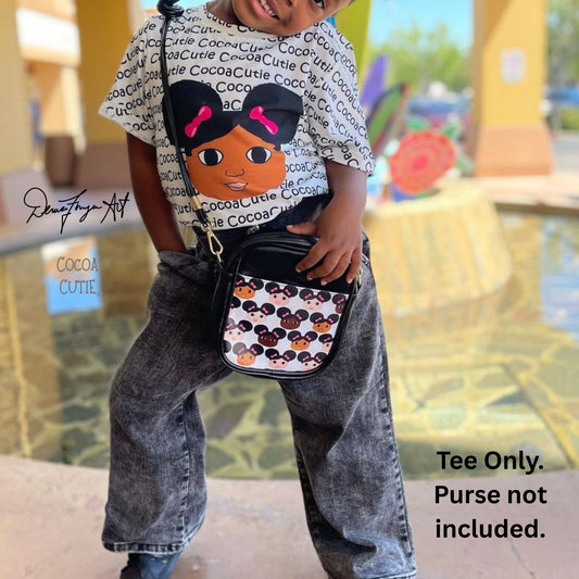 Cocoa Cutie Afro Puffs Girl Medium Brown Premium Tee OS RS