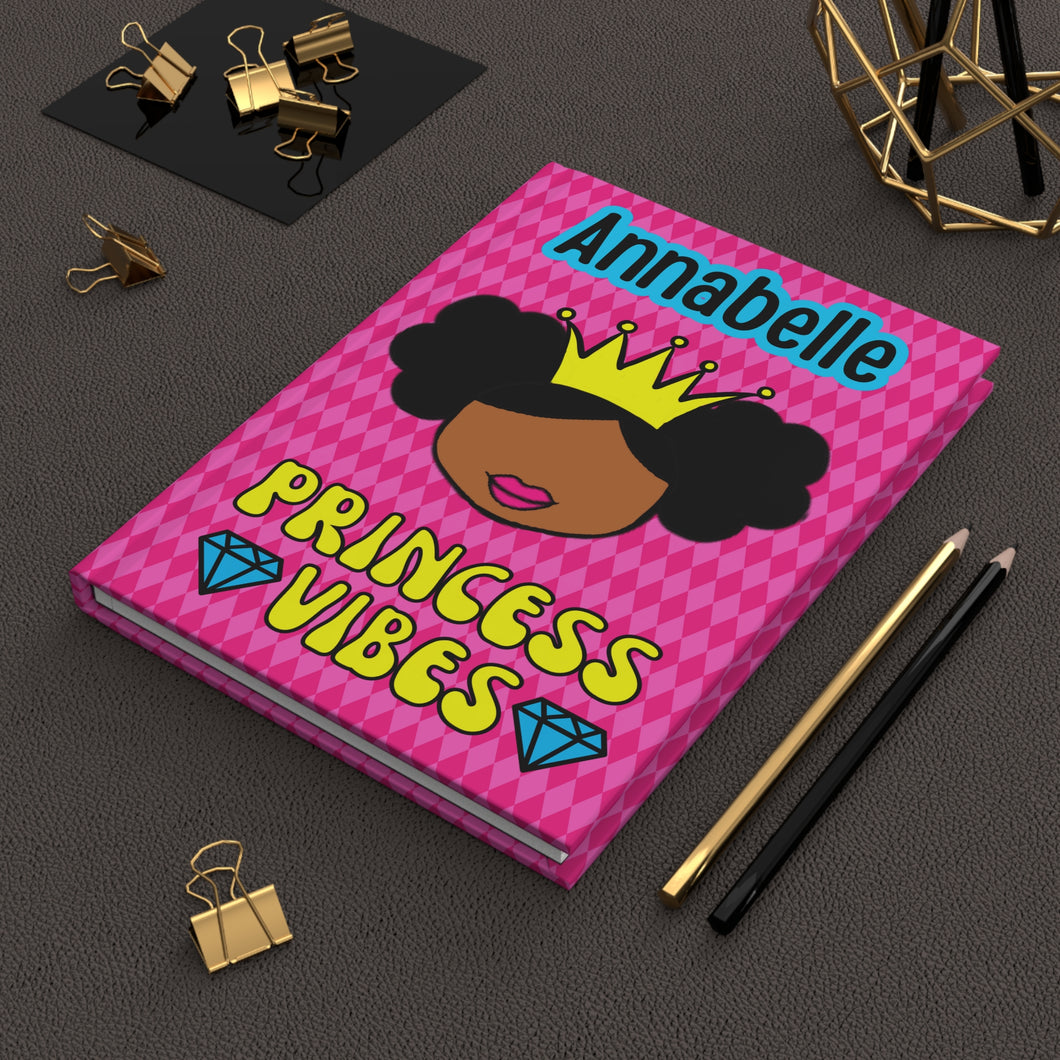Cocoa Cutie Personalized HARDCOVER Journal- Princess Vibes (PICK YOUR SKIN TONE)