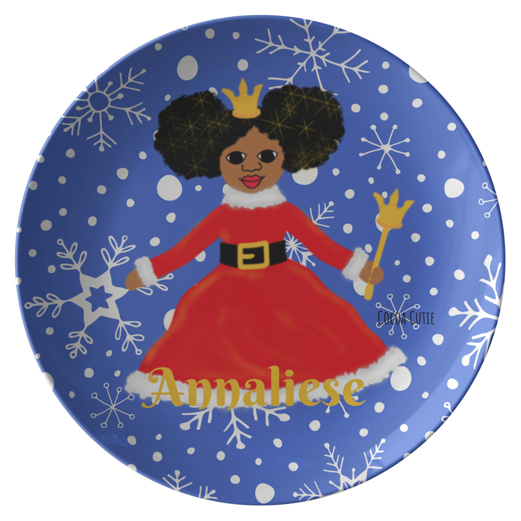 Cocoa Cutie Christmas Princess Personalized Plate