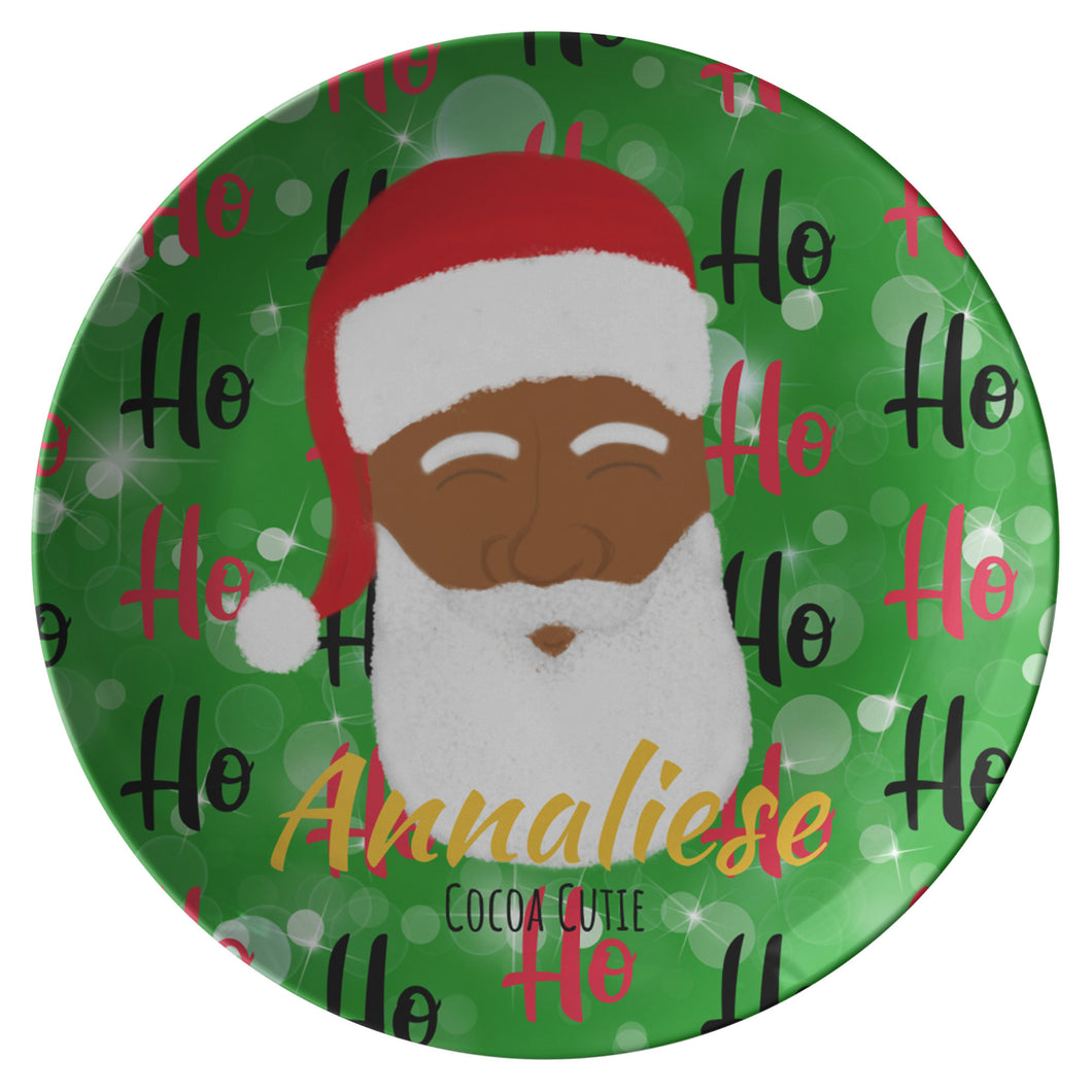 Cocoa Cutie Christmas Santa Personalized Plate